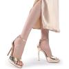 DREAM PAIRS Women’s Heels, High Stilettos Ankle Strap Sexy Comfort Dress Shoes Wedding Bridal Pumps Sandals(Light Gold)