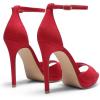 DREAM PAIRS Women’s Heels, High Stilettos Ankle Strap Sexy Comfort Dress Shoes Wedding Bridal Pumps Sandals(Red)