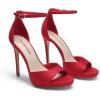 DREAM PAIRS Women’s Heels, High Stilettos Ankle Strap Sexy Comfort Dress Shoes Wedding Bridal Pumps Sandals(Red)