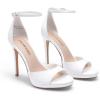DREAM PAIRS Women’s Heels, High Stilettos Ankle Strap Sexy Comfort Dress Shoes Wedding Bridal Pumps Sandals(White)