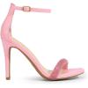 DREAM PAIRS Women’s High Heels Flower Ankle Strap Stilettos Round Open Toe Dressy Sexy Sandals(Pink-rhinestone)