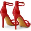DREAM PAIRS Women’s High Heels Flower Ankle Strap Stilettos Round Open Toe Dressy Sexy Sandals(Red-rhinestone)