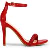 DREAM PAIRS Women’s High Heels Flower Ankle Strap Stilettos Round Open Toe Dressy Sexy Sandals(Red-rhinestone)