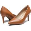 DREAM PAIRS Women’s High Stiletto Heels Closed Pointed Toe Dress Pumps Shoes for Wedding Work Office Business, 3 Inches(Brown-pu)