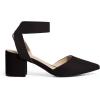 DREAM PAIRS Women’s Nicholes Low Block Heel Pumps(Black/Suede)