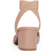 DREAM PAIRS Women’s Nicholes Low Block Heel Pumps(Blush/Suede)