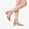 DREAM PAIRS Women’s Nicholes Low Block Heel Pumps(Blush/Suede)
