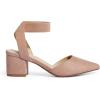 DREAM PAIRS Women’s Nicholes Low Block Heel Pumps(Blush/Suede)