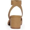 DREAM PAIRS Women’s Nicholes Low Block Heel Pumps(Camel/Suede)