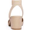 DREAM PAIRS Women’s Nicholes Low Block Heel Pumps(Nude/Suede)