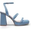 DREAM PAIRS Women’s Platform Strappy Heels Open Toe Ankle Strap Square Party Sandals Y2K Dress Shoes(Denim Blue)