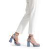 DREAM PAIRS Women’s Platform Strappy Heels Open Toe Ankle Strap Square Party Sandals Y2K Dress Shoes(Denim Blue)