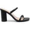 DREAM PAIRS Women’s Square Open Toe Block Heels Two Strap Slip On High Heeled Slides Sandals(Black)