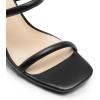 DREAM PAIRS Women’s Square Open Toe Block Heels Two Strap Slip On High Heeled Slides Sandals(Black)