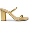 DREAM PAIRS Women’s Square Open Toe Block Heels Two Strap Slip On High Heeled Slides Sandals(Gold)