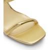 DREAM PAIRS Women’s Square Open Toe Block Heels Two Strap Slip On High Heeled Slides Sandals(Gold)