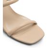 DREAM PAIRS Women’s Square Open Toe Block Heels Two Strap Slip On High Heeled Slides Sandals(Nude)
