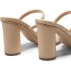 DREAM PAIRS Women’s Square Open Toe Block Heels Two Strap Slip On High Heeled Slides Sandals(Nude)