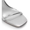 DREAM PAIRS Women’s Square Open Toe Block Heels Two Strap Slip On High Heeled Slides Sandals(Silver)