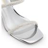 DREAM PAIRS Women’s Square Open Toe Block Heels Two Strap Slip On High Heeled Slides Sandals(Silver-rhinestone)