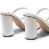 DREAM PAIRS Women’s Square Open Toe Block Heels Two Strap Slip On High Heeled Slides Sandals(White)