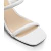DREAM PAIRS Women’s Square Open Toe Block Heels Two Strap Slip On High Heeled Slides Sandals(White)