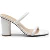DREAM PAIRS Women’s Square Open Toe Block Heels Two Strap Slip On High Heeled Slides Sandals(White)