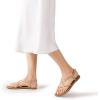 DREAM PAIRS Women’s Strappy Flat Sandals(Natural-pu)