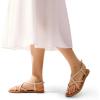 DREAM PAIRS Women’s Strappy Flat Sandals(Nude)