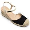 DREAM PAIRS Women’s Wedge Sandals, Closed Toe Espadrilles Platform Wedge Heels with Adjustable Ankle Straps and Comfortable Cushion Insoles(Black)