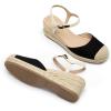 DREAM PAIRS Women’s Wedge Sandals, Closed Toe Espadrilles Platform Wedge Heels with Adjustable Ankle Straps and Comfortable Cushion Insoles(Black)