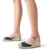 DREAM PAIRS Women’s Wedge Sandals, Closed Toe Espadrilles Platform Wedge Heels with Adjustable Ankle Straps and Comfortable Cushion Insoles(Navy)