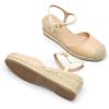 DREAM PAIRS Women’s Wedge Sandals, Closed Toe Espadrilles Platform Wedge Heels with Adjustable Ankle Straps and Comfortable Cushion Insoles(Nude)