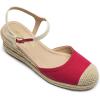 DREAM PAIRS Women’s Wedge Sandals, Closed Toe Espadrilles Platform Wedge Heels with Adjustable Ankle Straps and Comfortable Cushion Insoles(Red)