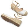 DREAM PAIRS Women’s Wedge Sandals, Closed Toe Espadrilles Platform Wedge Heels with Adjustable Ankle Straps and Comfortable Cushion Insoles(White)