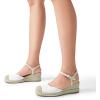 DREAM PAIRS Women’s Wedge Sandals, Closed Toe Espadrilles Platform Wedge Heels with Adjustable Ankle Straps and Comfortable Cushion Insoles(White)