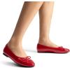 Dream Pairs Women’s Flats, Round Toe Ballet Flats, Comfortable Slip-on Dressy Business Casual Work Office Ballerina Flat Dress Shoes(Red-pat)