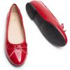 Dream Pairs Women’s Flats, Round Toe Ballet Flats, Comfortable Slip-on Dressy Business Casual Work Office Ballerina Flat Dress Shoes(Red-pat)
