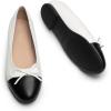 Dream Pairs Women’s Flats, Round Toe Ballet Flats, Comfortable Slip-on Dressy Business Casual Work Office Ballerina Flat Dress Shoes(White-pu)
