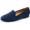 DREAM PAIRS Round Toe Flats for Women Dressy Comfortable, Slip-On Dress Business Casual Office Work Shoes for Women(Navy)