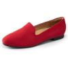DREAM PAIRS Round Toe Flats for Women Dressy Comfortable, Slip-On Dress Business Casual Office Work Shoes for Women(Red)