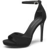 DREAM PAIRS Women’s Heels, High Stilettos Ankle Strap Sexy Comfort Dress Shoes Wedding Bridal Pumps Sandals(Black-nubuck)