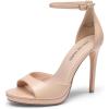 DREAM PAIRS Women’s Heels, High Stilettos Ankle Strap Sexy Comfort Dress Shoes Wedding Bridal Pumps Sandals(Nude)