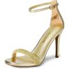 DREAM PAIRS Women’s High Heels Flower Ankle Strap Stilettos Round Open Toe Dressy Sexy Sandals(White)