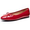 Dream Pairs Women’s Flats, Round Toe Ballet Flats, Comfortable Slip-on Dressy Business Casual Work Office Ballerina Flat Dress Shoes(Red-pat)