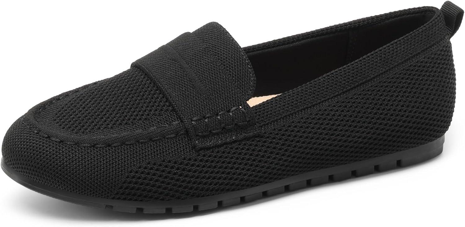 image:imageDREAM PAIRS Loafers for Women Penny Knitted Loafer Casual Comfortable Slip On Flats Work Business Walking ShoesBlack