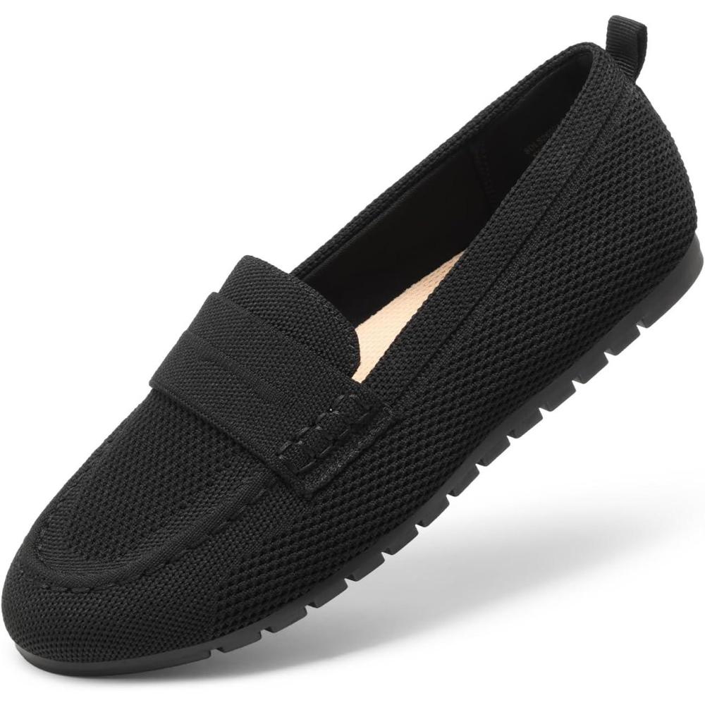image:imageDREAM PAIRS Loafers for Women Penny Knitted Loafer Casual Comfortable Slip On Flats Work Business Walking ShoesBlack