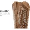 DREAM PAIRS Cowboy Knee High Boots for Women Western Retro Embroidered Cowgirl Boots Fashion Narrow Square Toe Comfortable Side Zipper Tall Boots for Ladies(Brown)