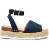 DREAM PAIRS Women’s Platform Espadrilles Casual Ankle Strap Wedge Sandals Comfortable Dressy Summer Shoes(Navy-suede)