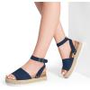 DREAM PAIRS Women’s Platform Espadrilles Casual Ankle Strap Wedge Sandals Comfortable Dressy Summer Shoes(Navy-suede)